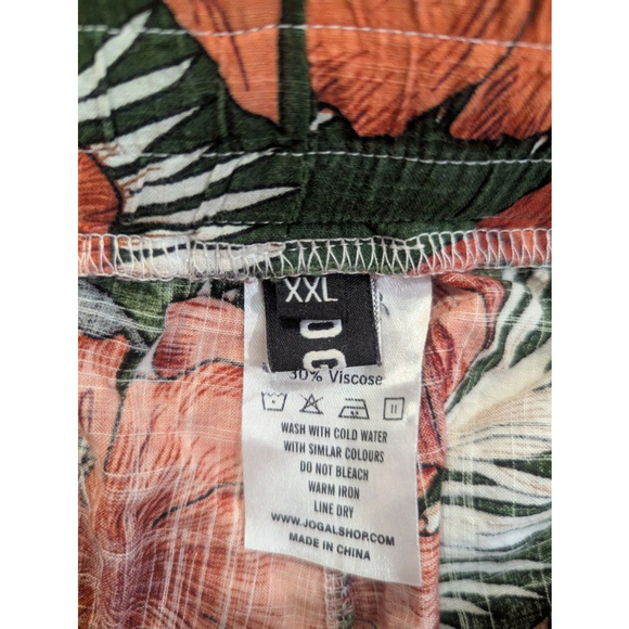 Jogal Shop Hawaiian Floral Shorts Green Orange XXL - Picture 3 of 9